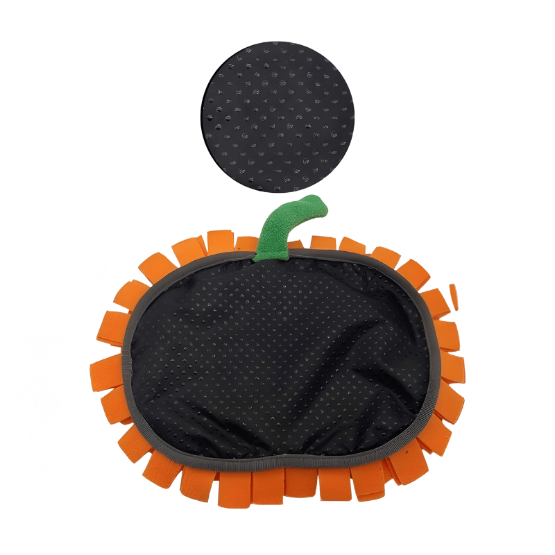 Pumpkin Pet Snuffle Mat for Slow Feeding – Foraging Enrichment Toy