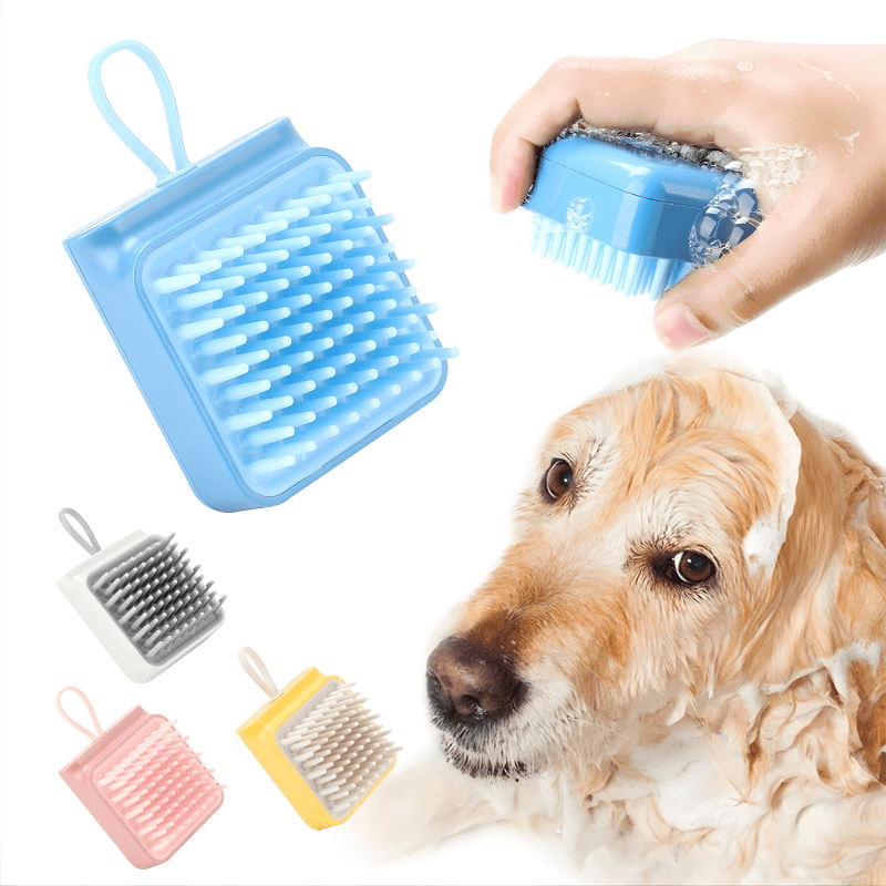 Handheld Pet Bath Brush for Dogs and Cats with Soft Massage Bristles