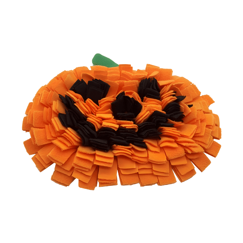 Pumpkin Pet Snuffle Mat for Slow Feeding – Foraging Enrichment Toy