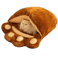 Cozy Bear Paw Pet Bed – Semi-Enclosed Plush Nest for Cats and Small Dogs