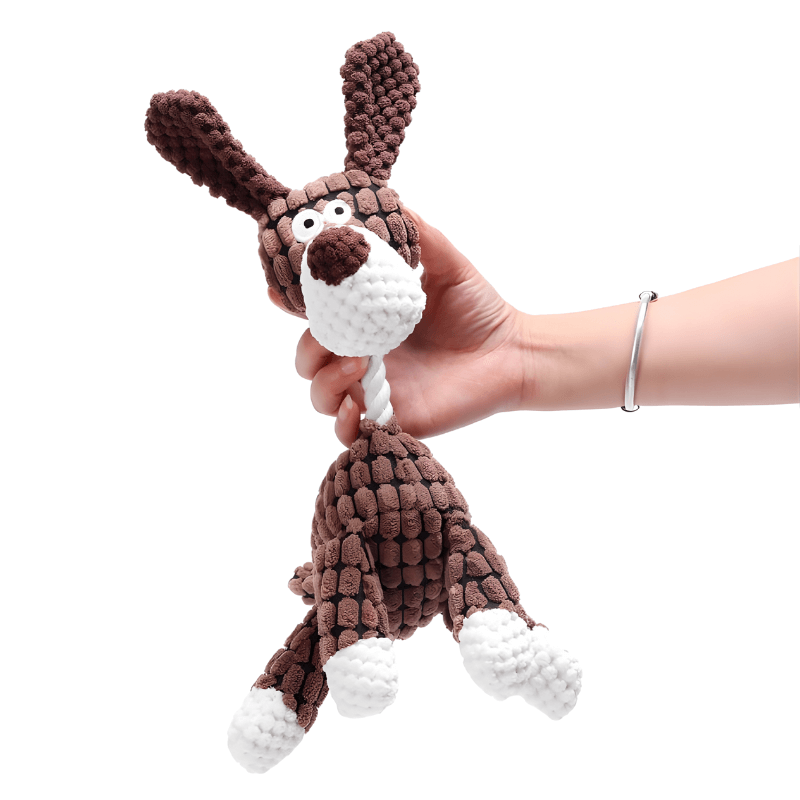 Donkey-Themed Squeaky Plush Toy for Dogs with Corduroy Texture