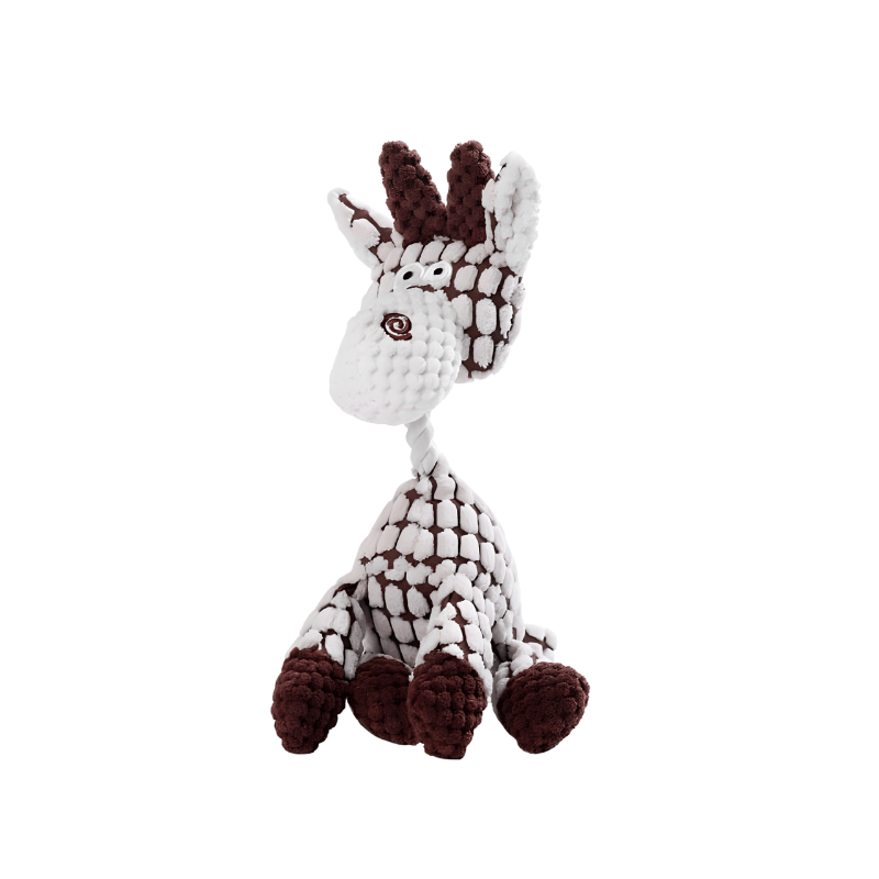 Donkey-Themed Squeaky Plush Toy for Dogs with Corduroy Texture