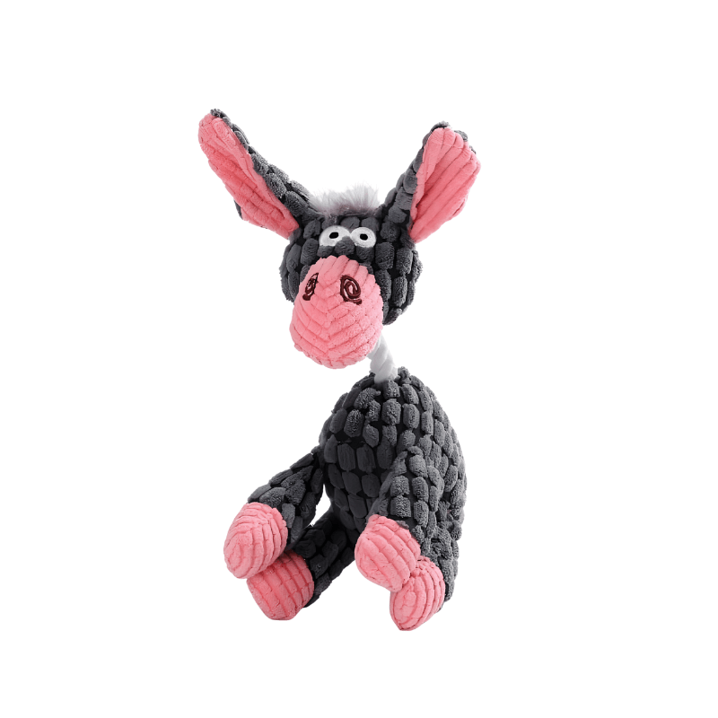 Donkey-Themed Squeaky Plush Toy for Dogs with Corduroy Texture