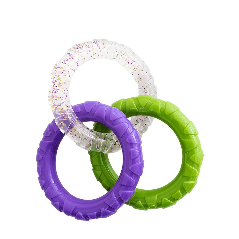 Durable 3-Ring Tug Toy for Dogs – Floating Fetch & Chew Toy with Textured Grip