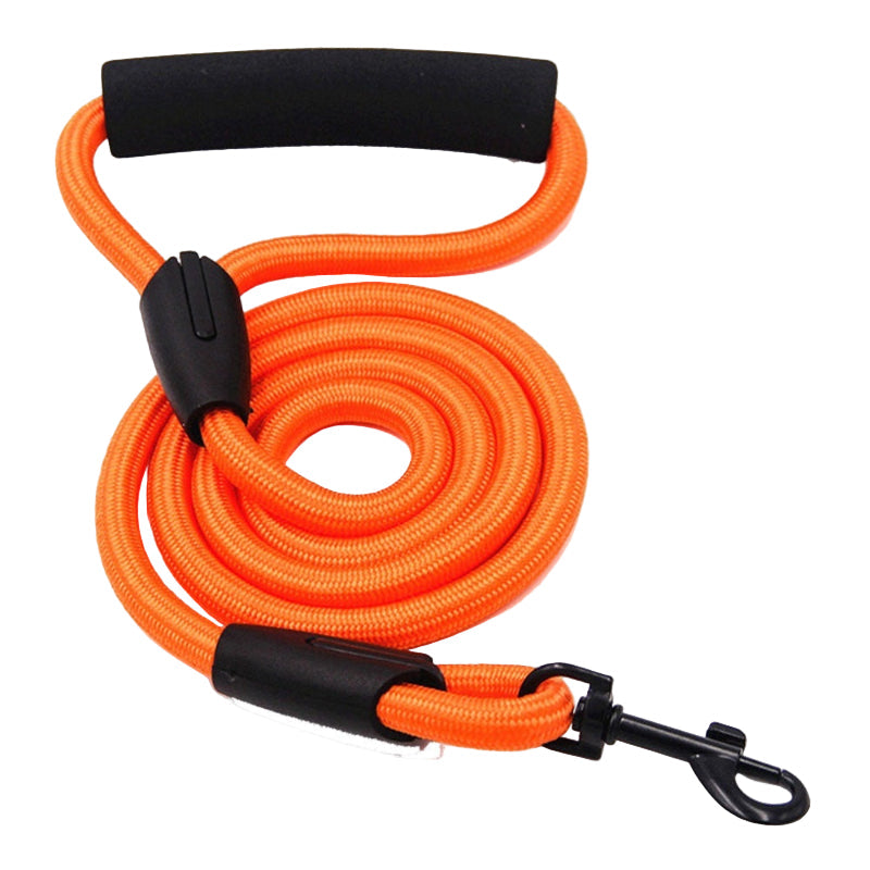 Durable Rope Dog Leash with Padded Sponge Handle for Comfortable Walks