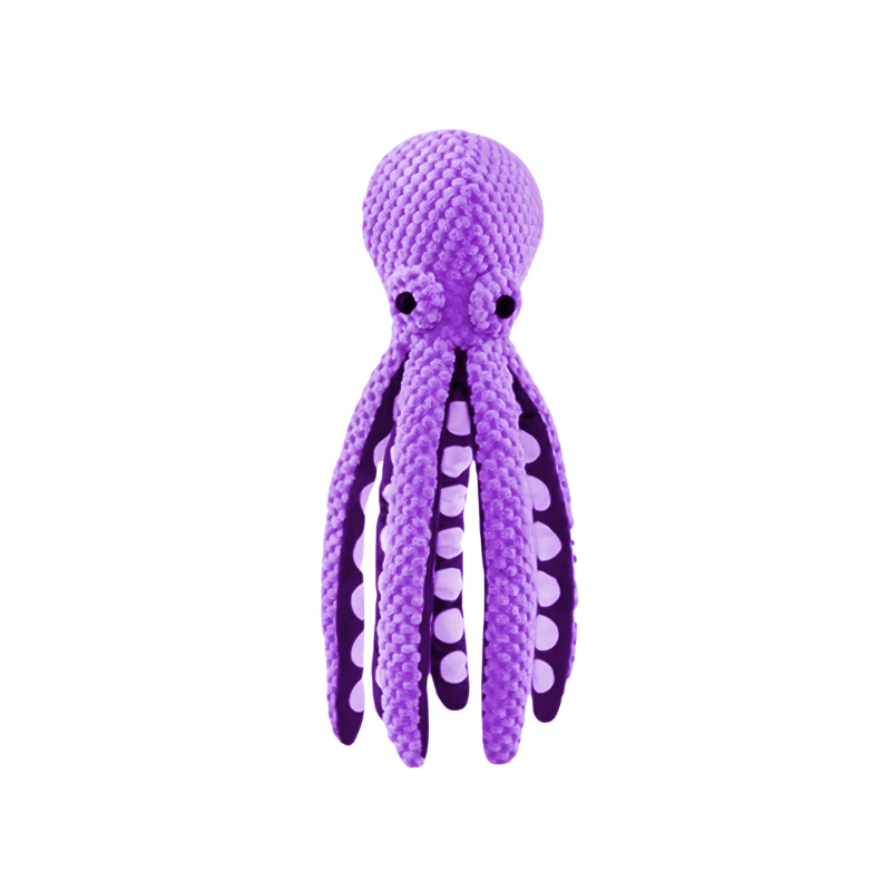 Interactive Octopus Squeak and Crinkle Toy for Dogs, Soft Plush with Dual Sound Features