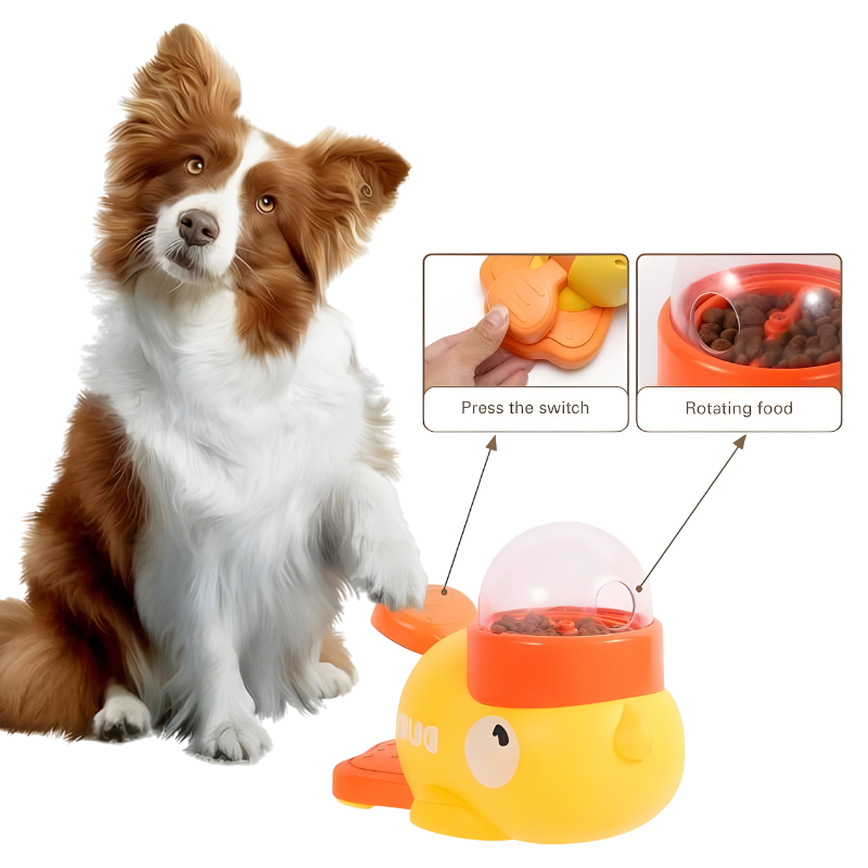 Interactive Pet Training Toy – Duck Puzzle Feeder with Adjustable Food Dispenser