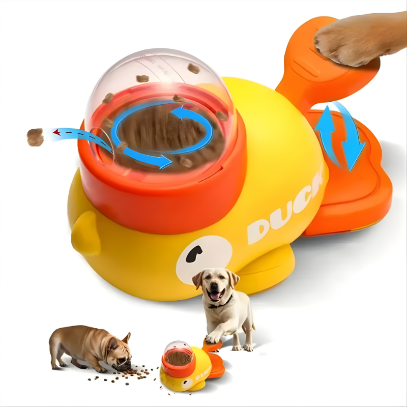 Interactive Pet Training Toy – Duck Puzzle Feeder with Adjustable Food Dispenser
