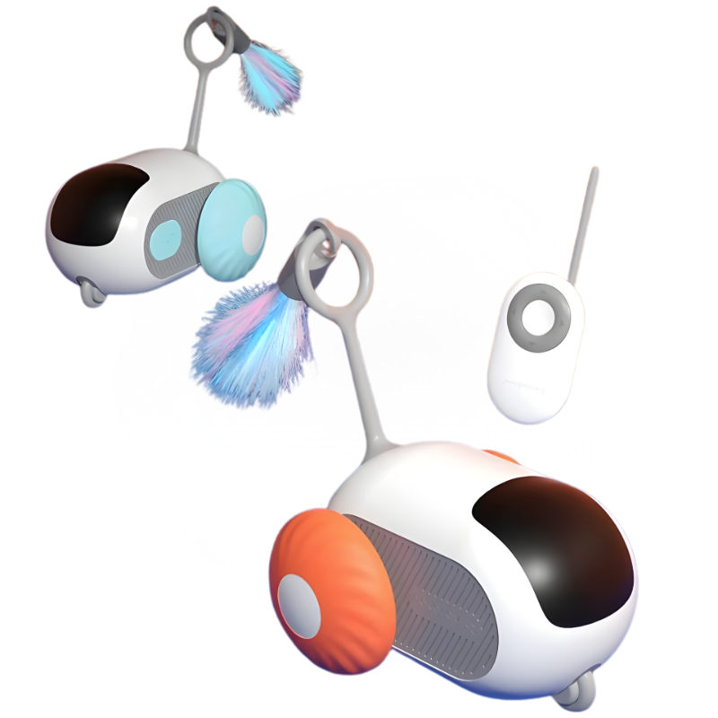 Remote-Control Cat Toy Car with Auto Mode and Interchangeable Teaser