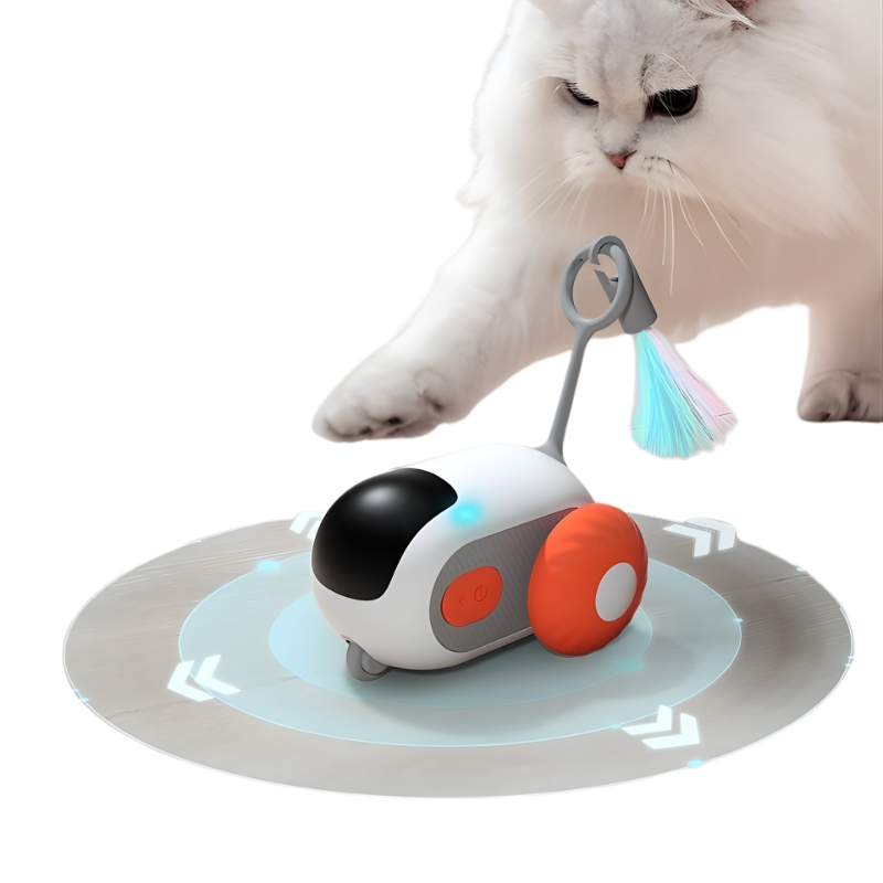Remote-Control Cat Toy Car with Auto Mode and Interchangeable Teaser
